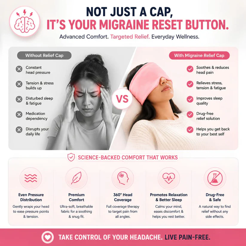 Migraine Pain Relief Cap – Hot & Cold Therapy Headache Relief Solution - Image 2