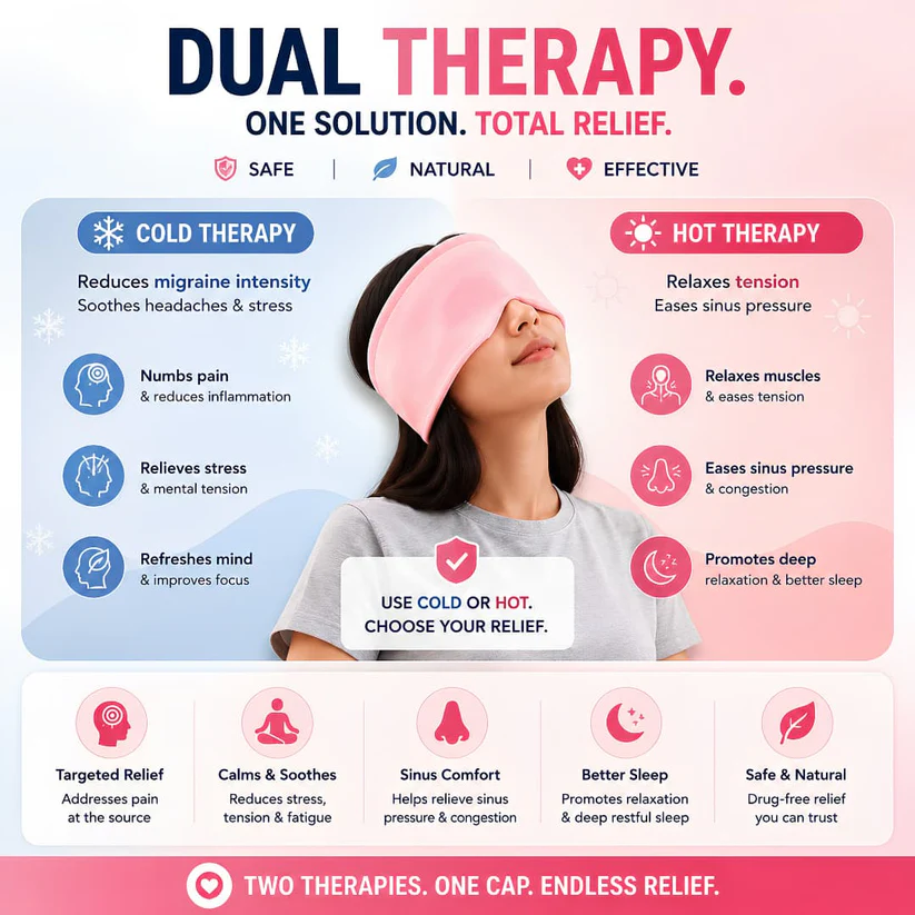 Migraine Pain Relief Cap – Hot & Cold Therapy Headache Relief Solution - Image 3