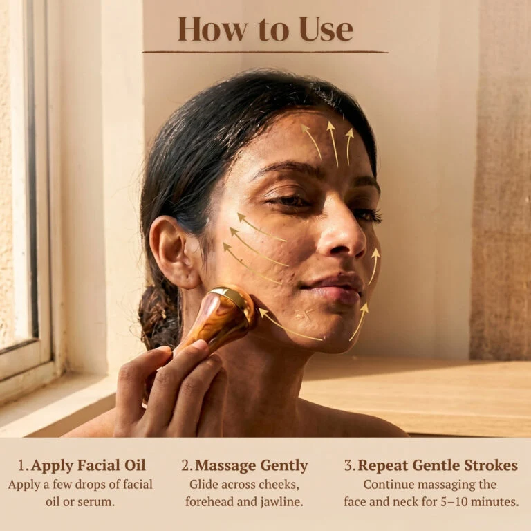 Kansa Wand 2-in-1 Ayurvedic Massager – Face, Body & Foot | 100% Bronze - Image 7