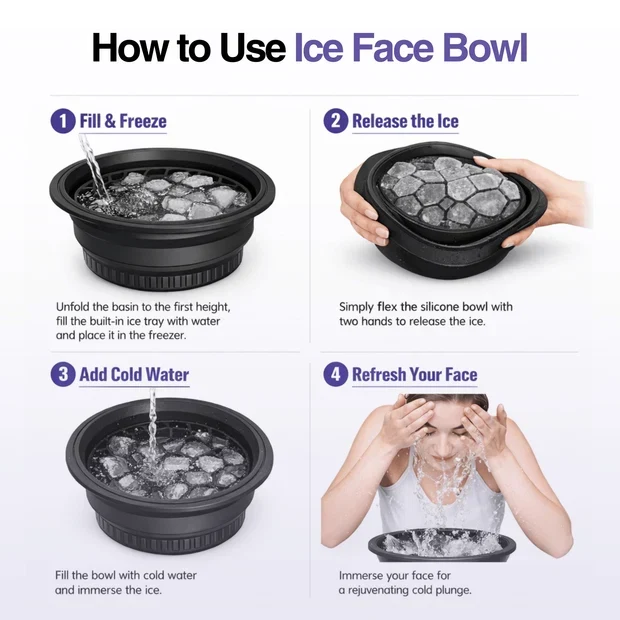 Silicone Ice Cube Bowl for Ice Facial & Cold Therapy - Image 2