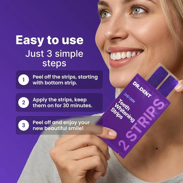 Purple Instant Teeth Whitening Strips 7 Pairs (14 Strips) - Image 6