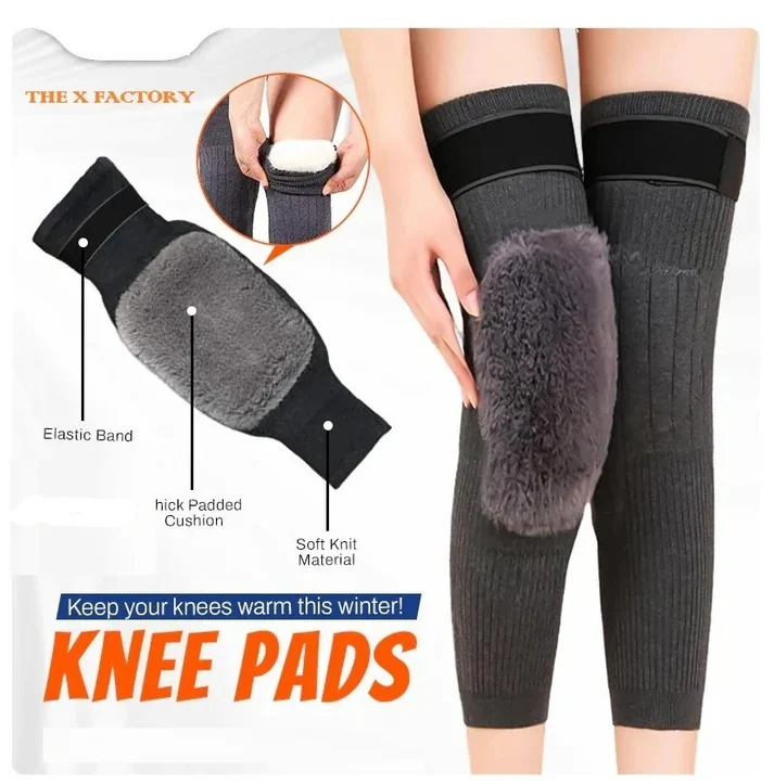 2 Piece UltraSoft Thick Warm Wool Kneepad for Women Men