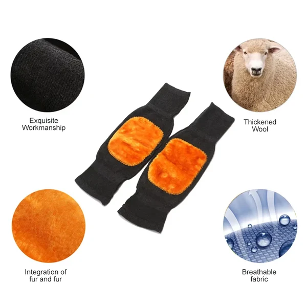 2 Piece UltraSoft Thick Warm Wool Kneepad for Women Men - Image 3